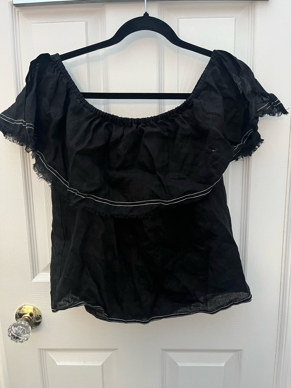 STATE Black Off-Shoulder Ruffle Tunic - Picture 2 of 10
